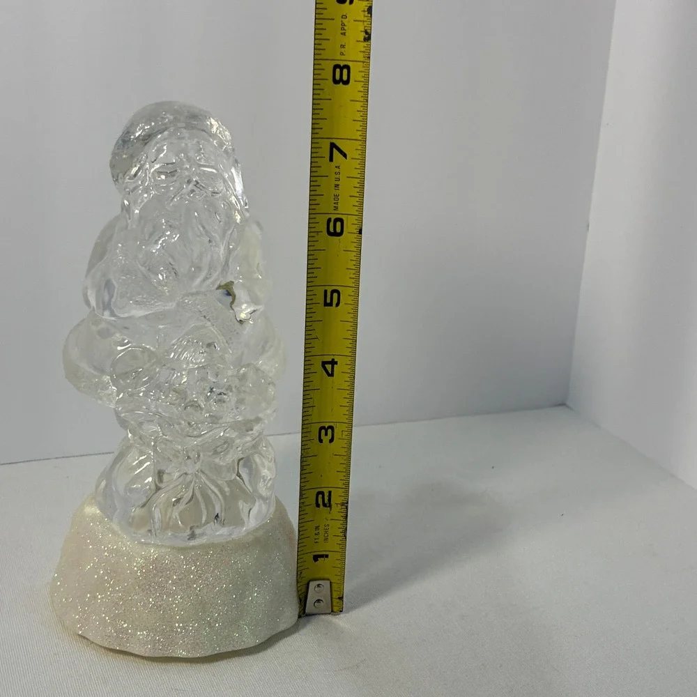 Mr. Christmas Santa Figurine Clear LED Light Up Iridescent Holiday Decor - Picture 6 of 9